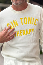 SUPERCULTURE MAGLIA GIROCOLLO GIN TONIC - BIANCO