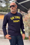 SUPERCULTURE MAGLIA GIROCOLLO GIN TONIC - BLU