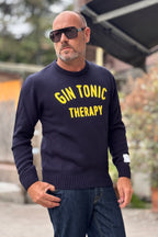 SUPERCULTURE MAGLIA GIROCOLLO GIN TONIC - BLU
