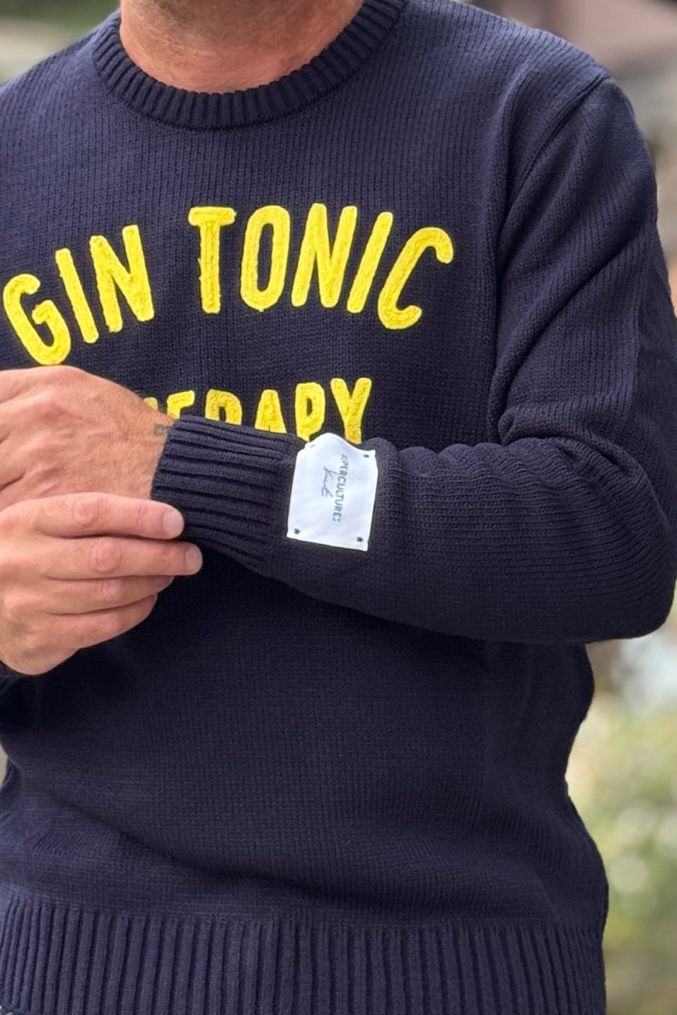 SUPERCULTURE MAGLIA GIROCOLLO GIN TONIC - BLU