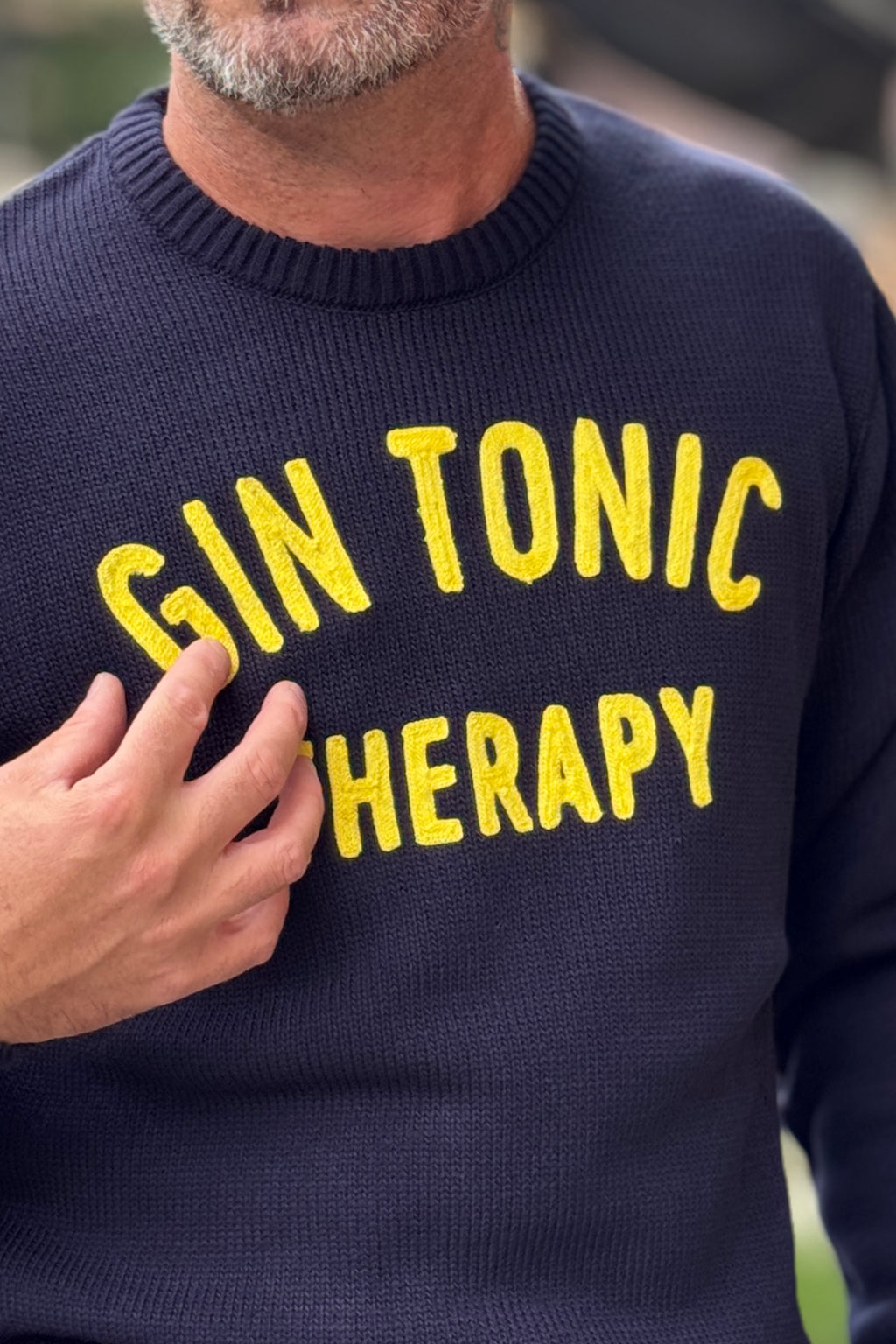 SUPERCULTURE MAGLIA GIROCOLLO GIN TONIC - BLU