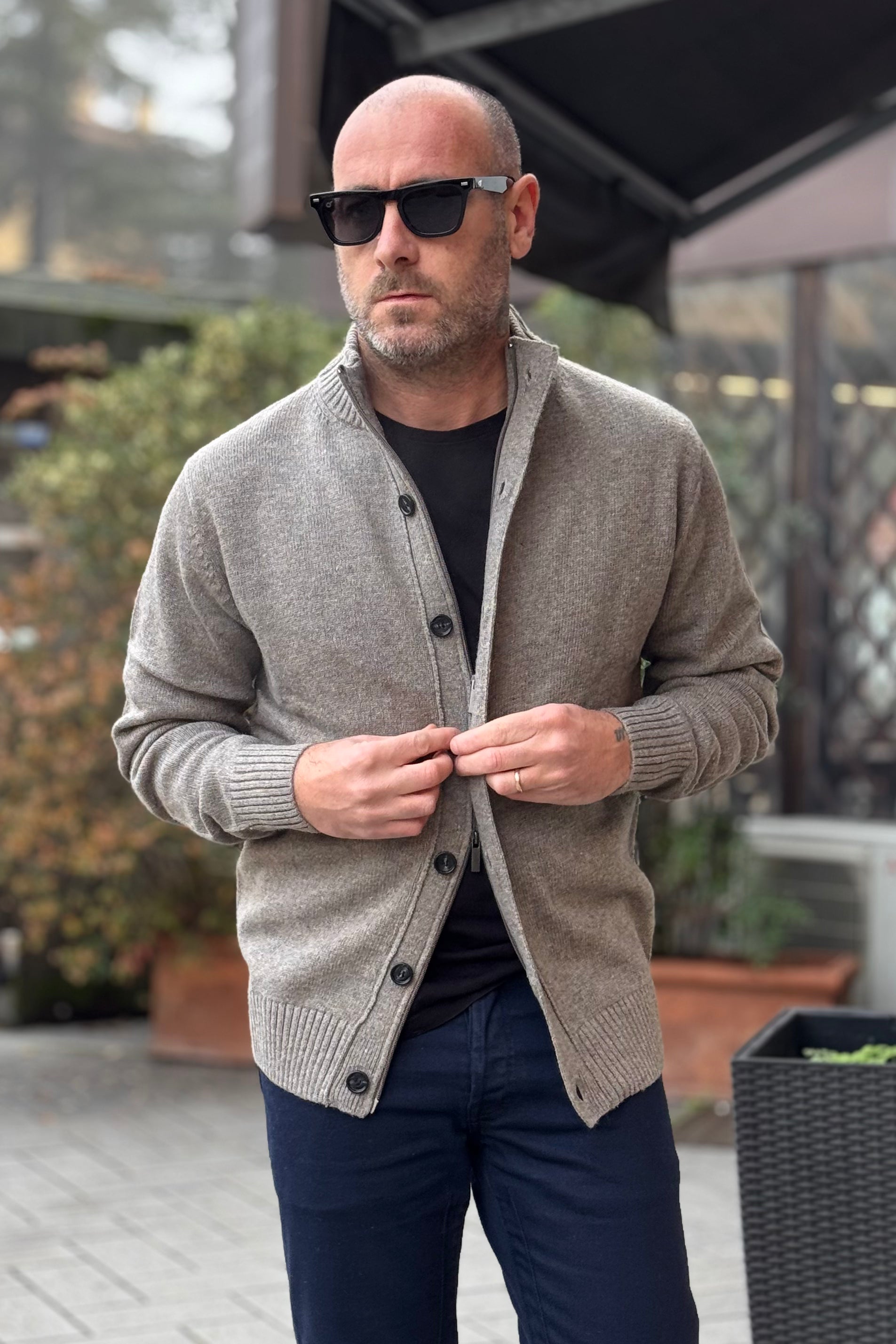 TELAMIRA CARDIGAN CON CHIUSURA BOTTONI E ZIP