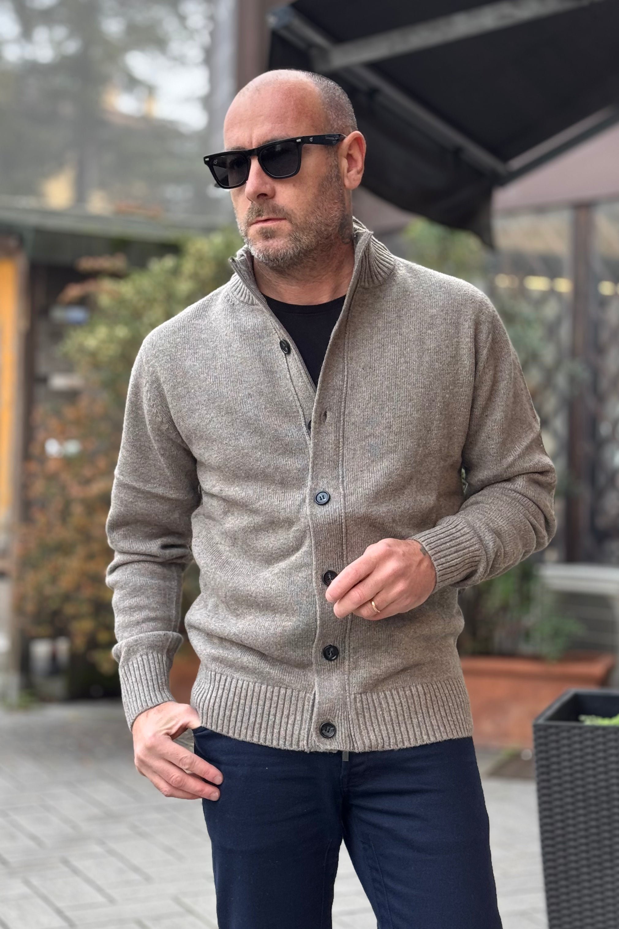 TELAMIRA CARDIGAN CON CHIUSURA BOTTONI E ZIP