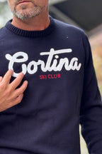SUPERCULTURE MAGLIA GIROCOLLO CORTINA - BLU