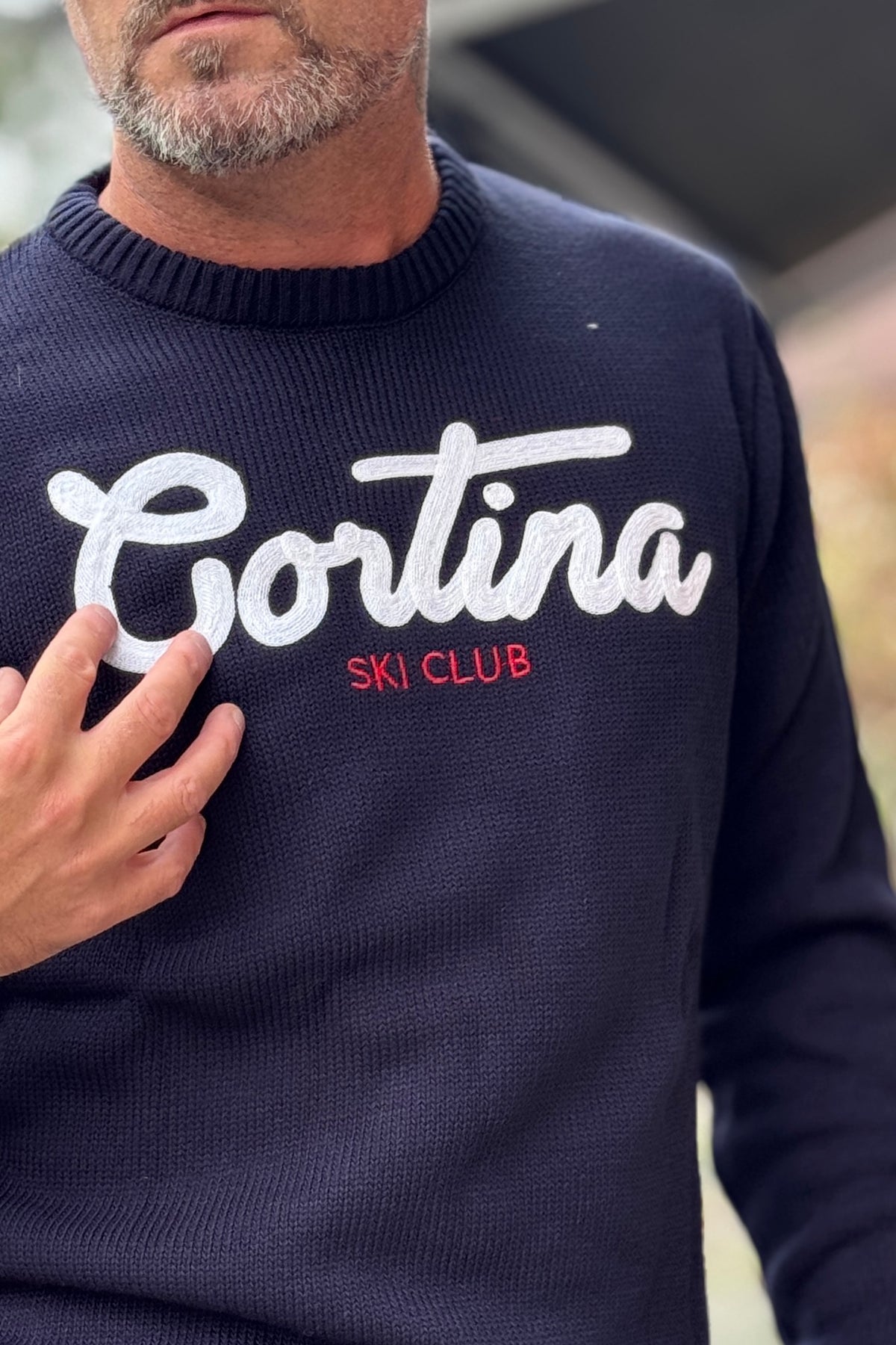 SUPERCULTURE MAGLIA GIROCOLLO CORTINA - BLU