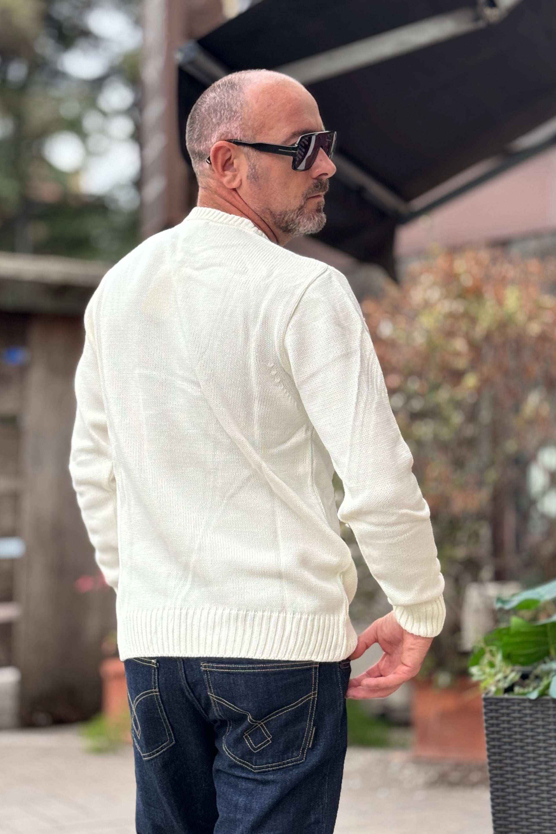 SUPERCULTURE MAGLIA GIROCOLLO CORTINA - BIANCO