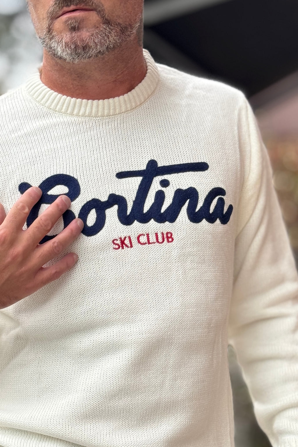 SUPERCULTURE MAGLIA GIROCOLLO CORTINA - BIANCO