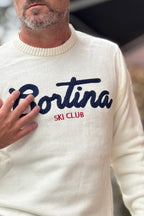 SUPERCULTURE MAGLIA GIROCOLLO CORTINA - BIANCO