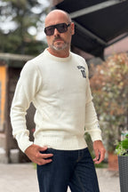 SUPERCULTURE MAGLIA GIROCOLLO JACQUARD