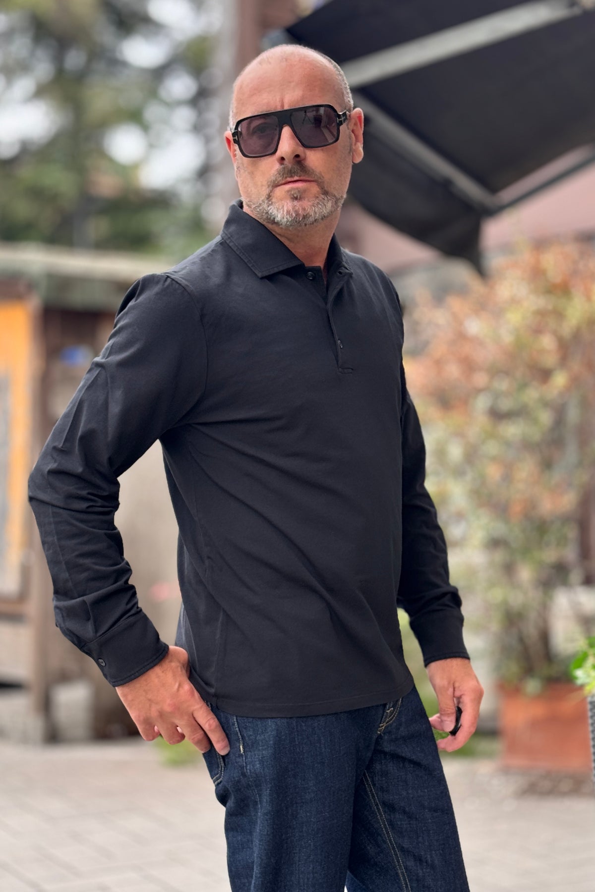 I MARSILI POLO IN JERSEY POLSO CAMICIA - NERO