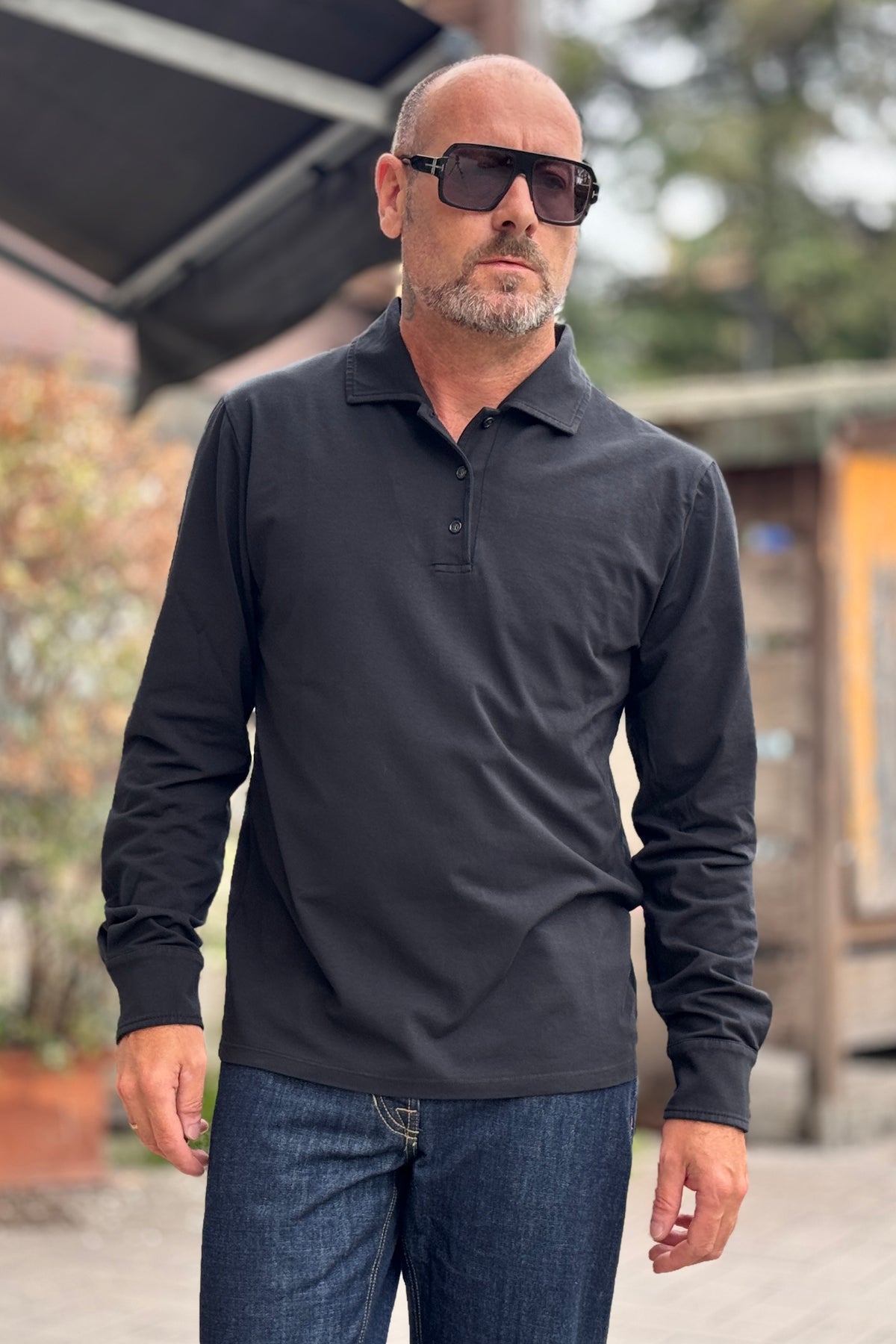 I MARSILI POLO IN JERSEY POLSO CAMICIA - NERO