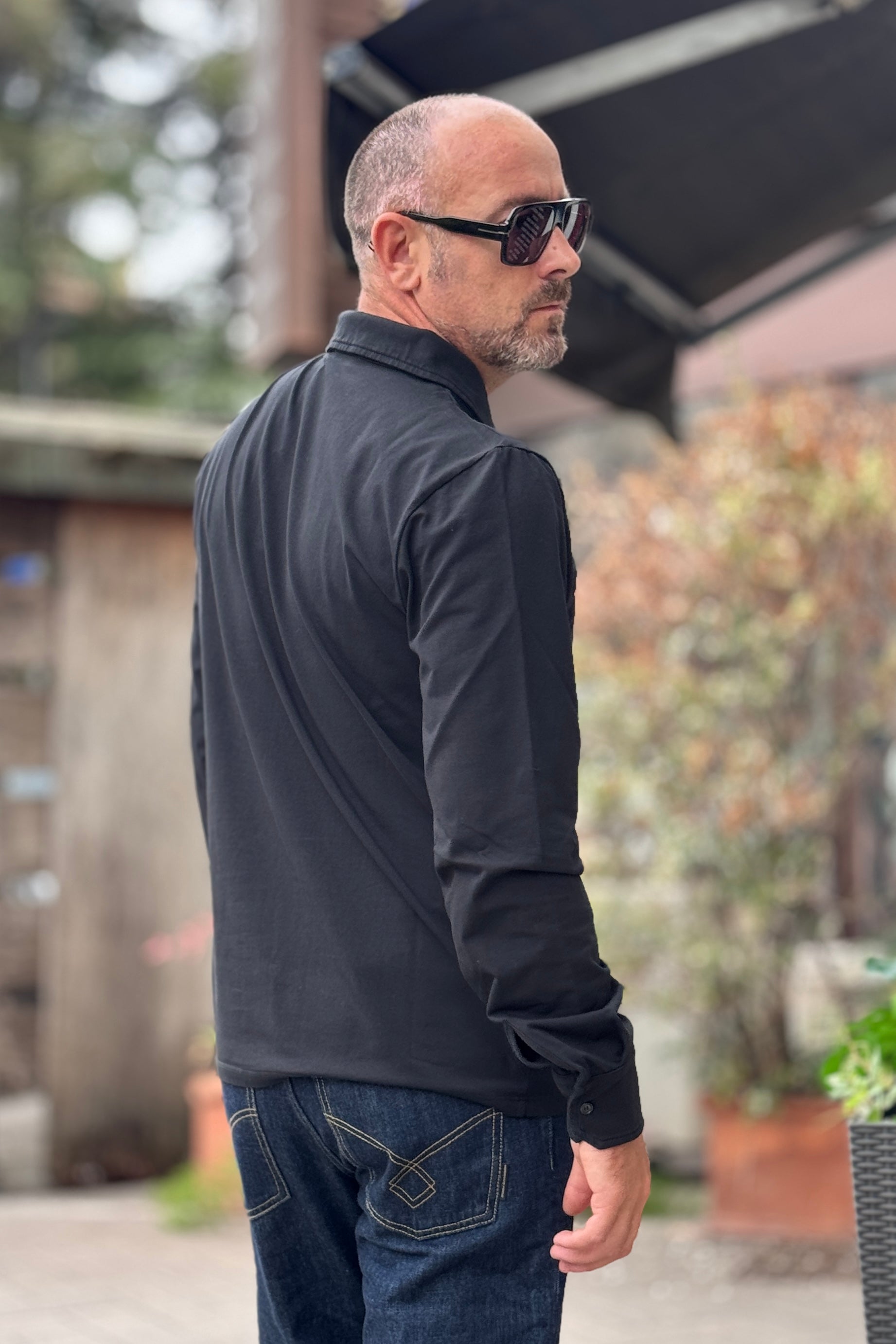I MARSILI POLO IN JERSEY POLSO CAMICIA - NERO