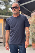 I MARSILI TSHIRT IN PREGIATO COTONE FIAMMATO - BLU