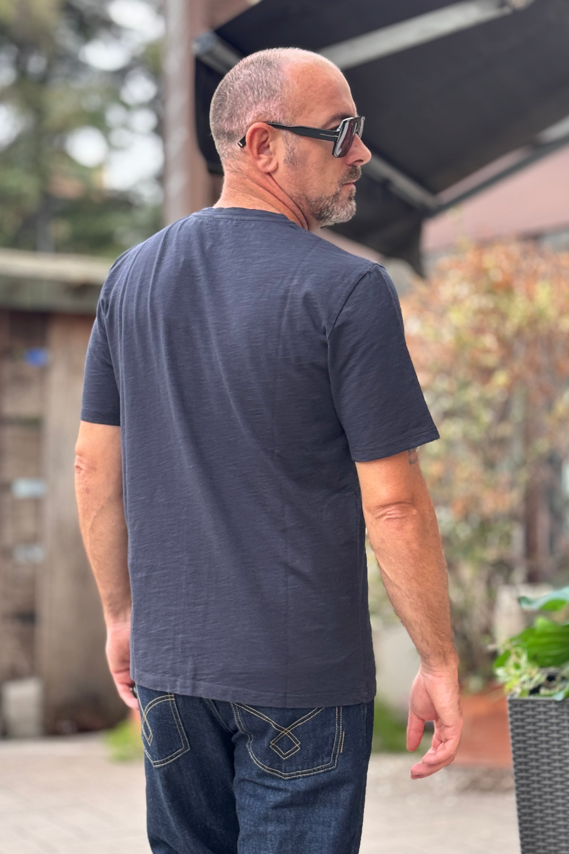 I MARSILI TSHIRT IN PREGIATO COTONE FIAMMATO - NERO