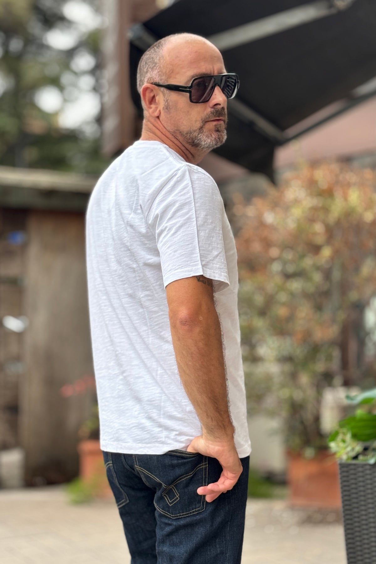 I MARSILI TSHIRT IN PREGIATO COTONE FIAMMATO - BIANCO
