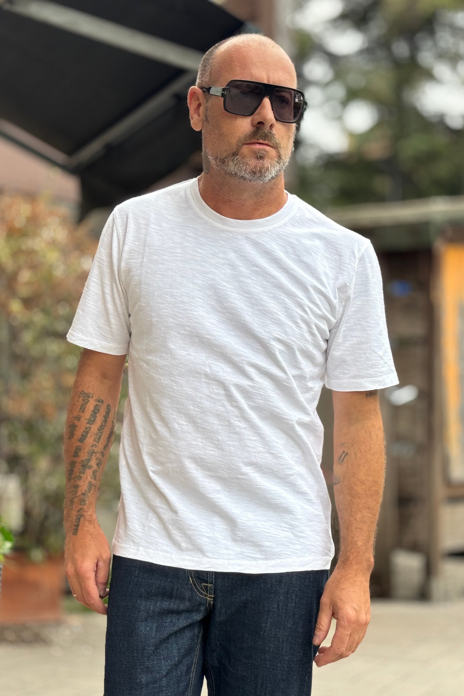 I MARSILI TSHIRT IN PREGIATO COTONE FIAMMATO - BIANCO