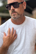 I MARSILI TSHIRT IN PREGIATO COTONE FIAMMATO - BIANCO