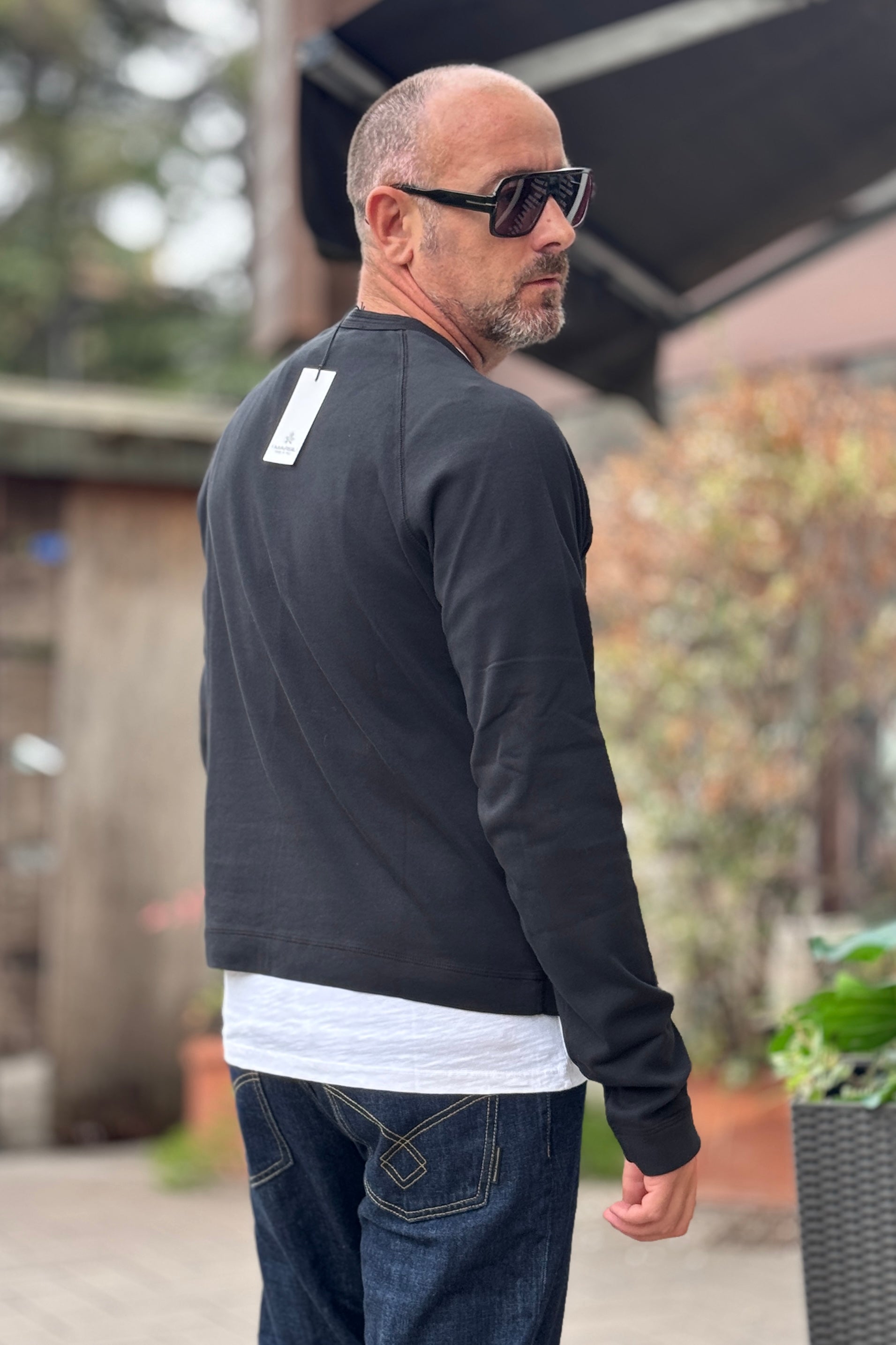 I MARSILI TSHIRT CROPPED IN COTONE INTERLOCK - NERO