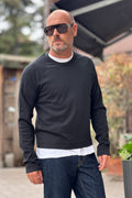 I MARSILI TSHIRT CROPPED IN COTONE INTERLOCK - NERO
