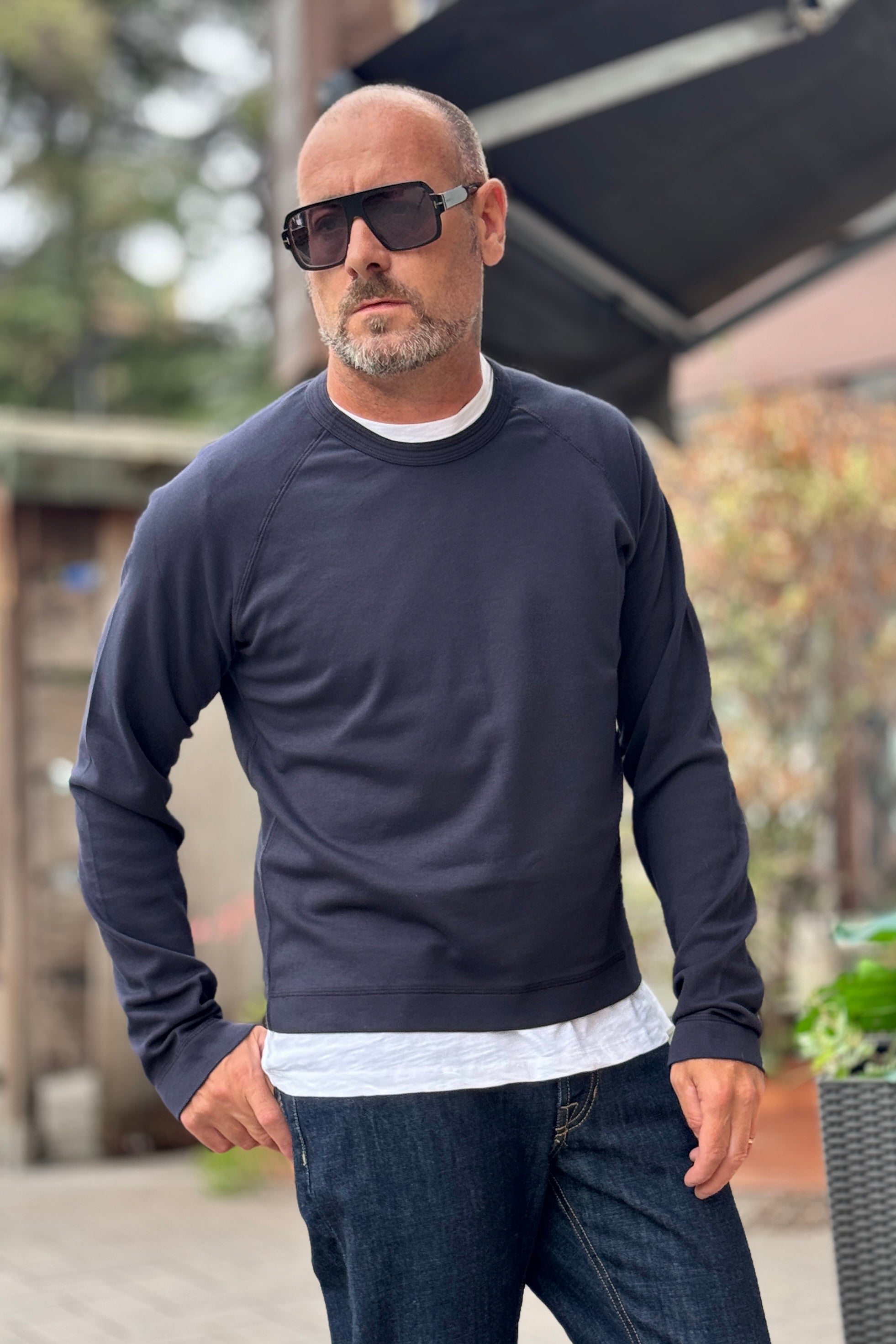 I MARSILI TSHIRT CROPPED IN COTONE INTERLOCK - BLU