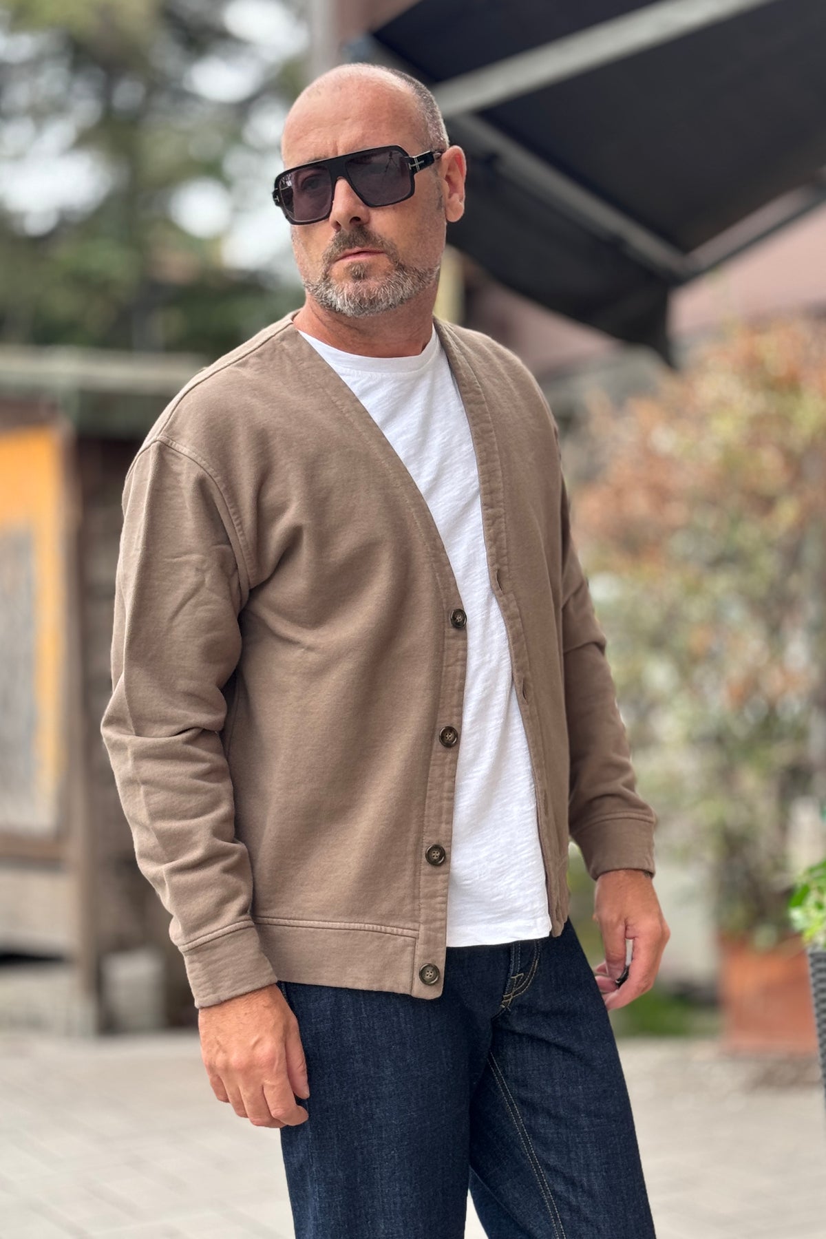 I MARSILI FELPA CARDIGAN - BEIGE