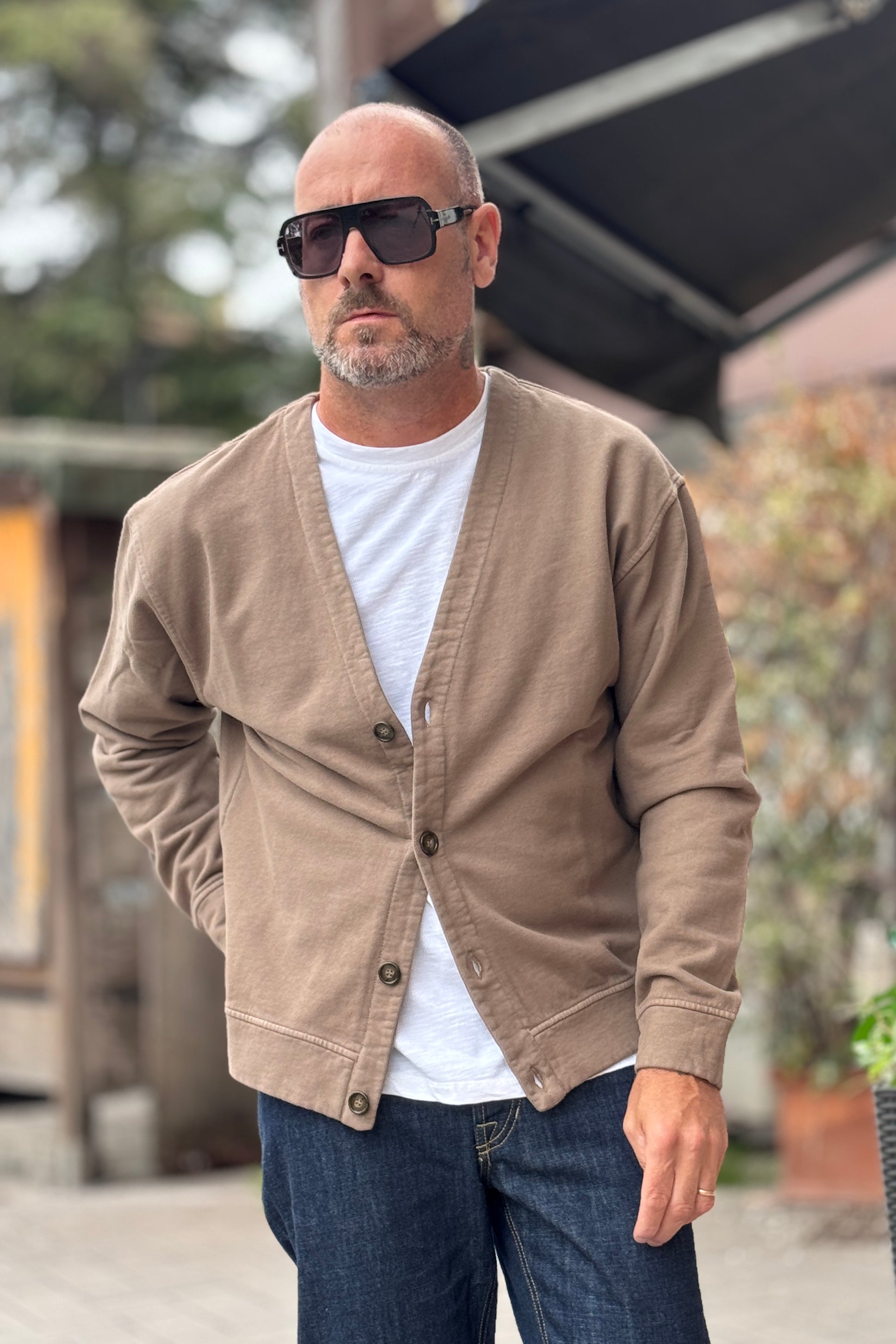 I MARSILI FELPA CARDIGAN - BEIGE