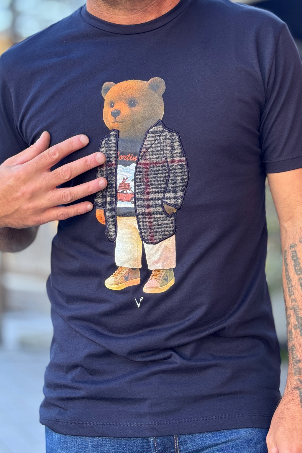 V2 TSHIRT TEDDY IN PATCH - BLU