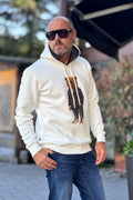 V2 FELPA CAPPUCCIO TEDDY PATCH - BIANCO