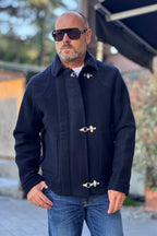 V2 CAPPOTTINO CON GANCI METALLO - BLU