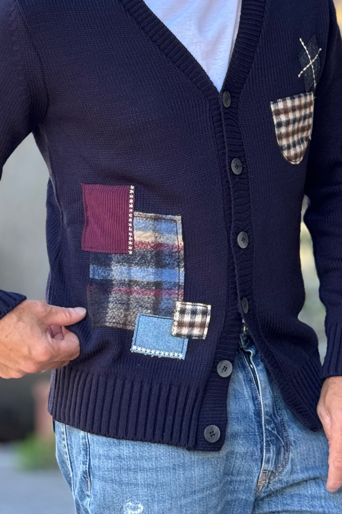 V2 CARDIGAN TOPPE - BLU