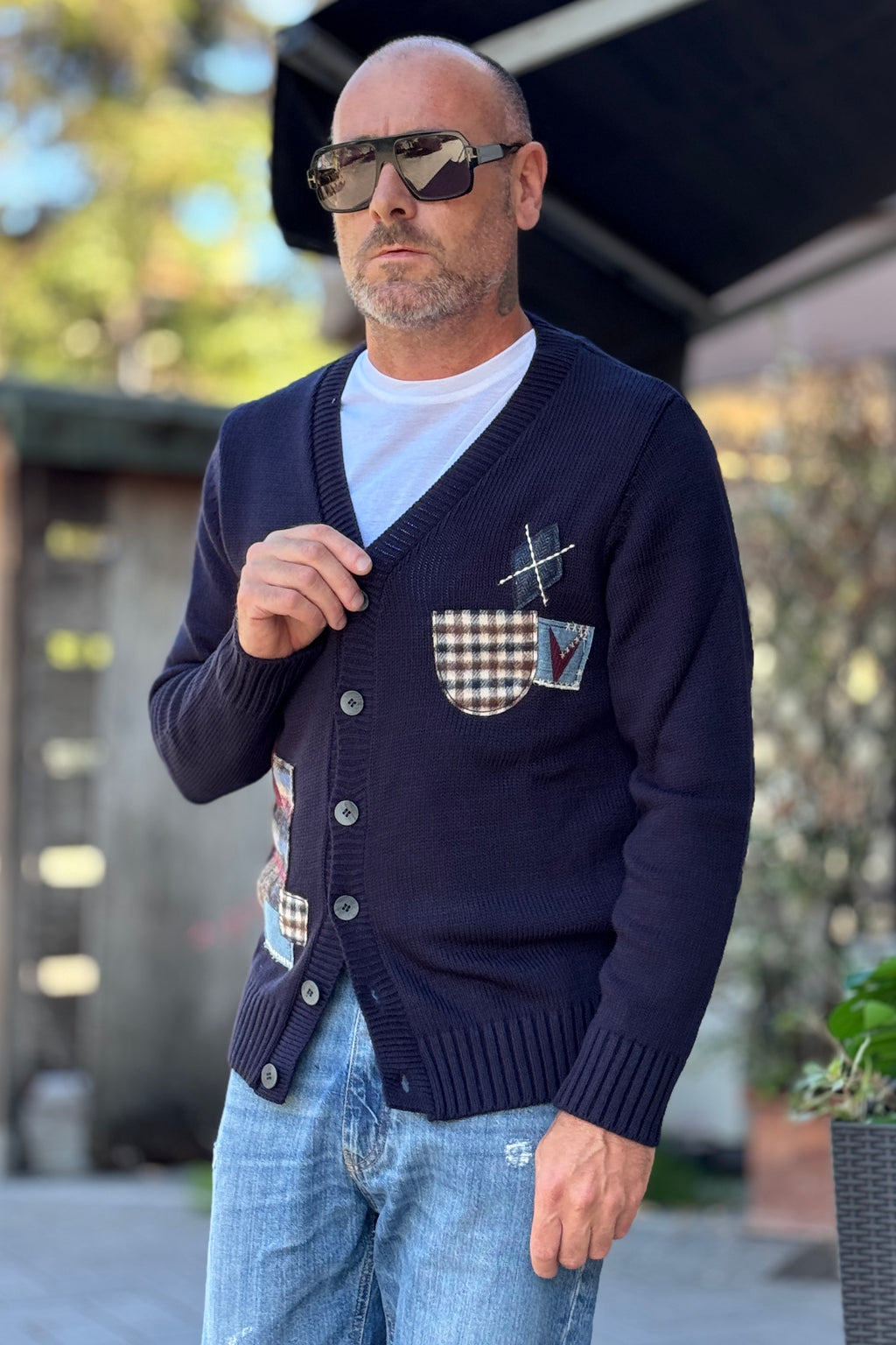 V2 CARDIGAN TOPPE - BLU