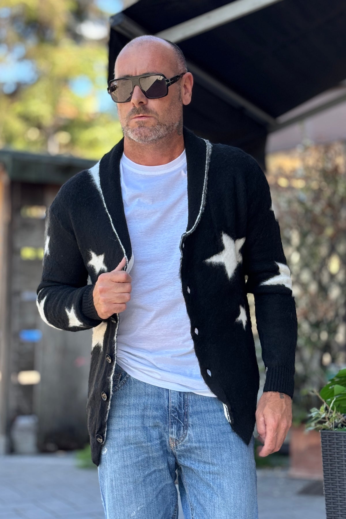 ANIMA CARDIGAN STELLE COLLO SCIALLATO