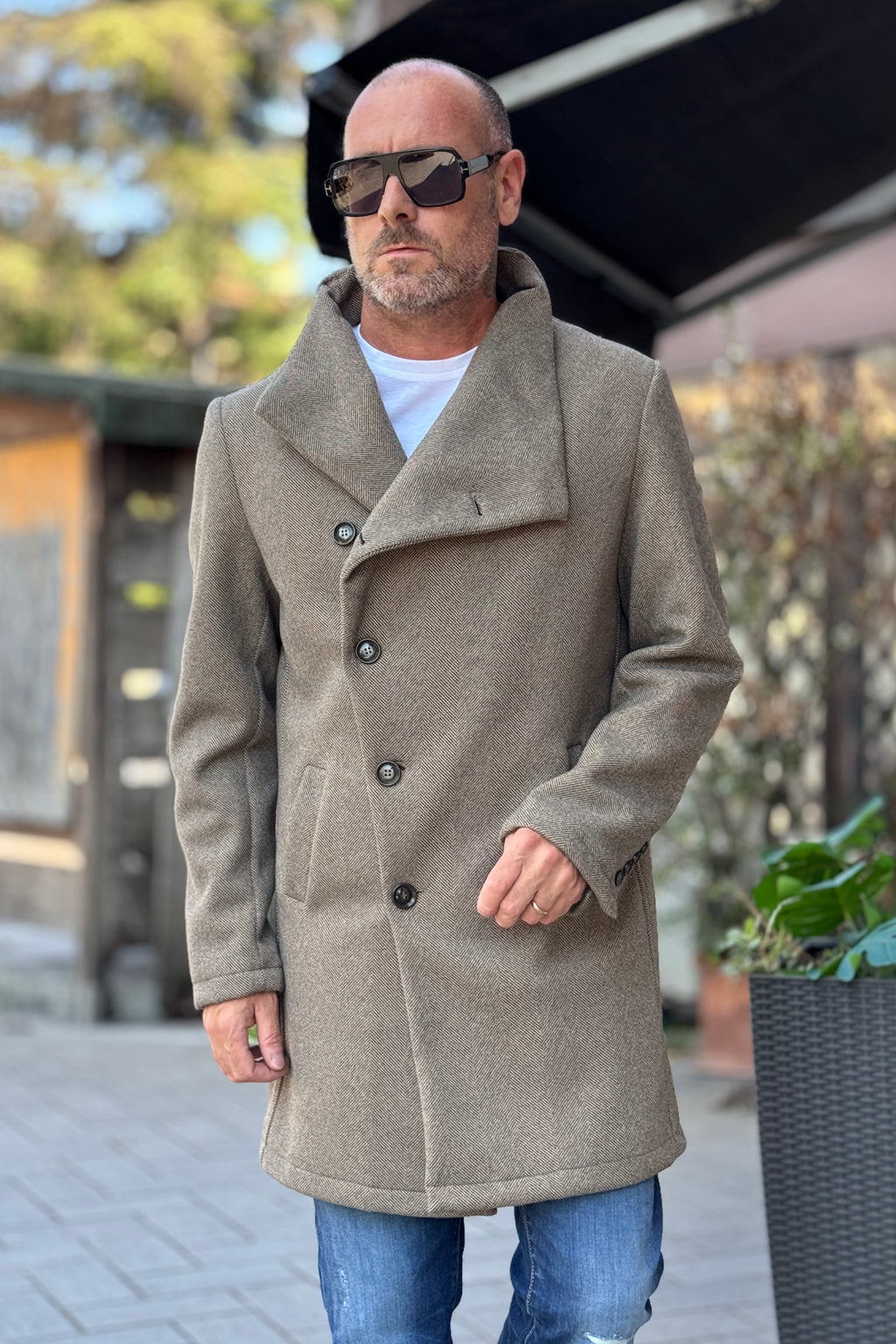 EN AVANCE CAPPOTTO TAGLIO ASSIMETRICO - SPIGATO BEIGE