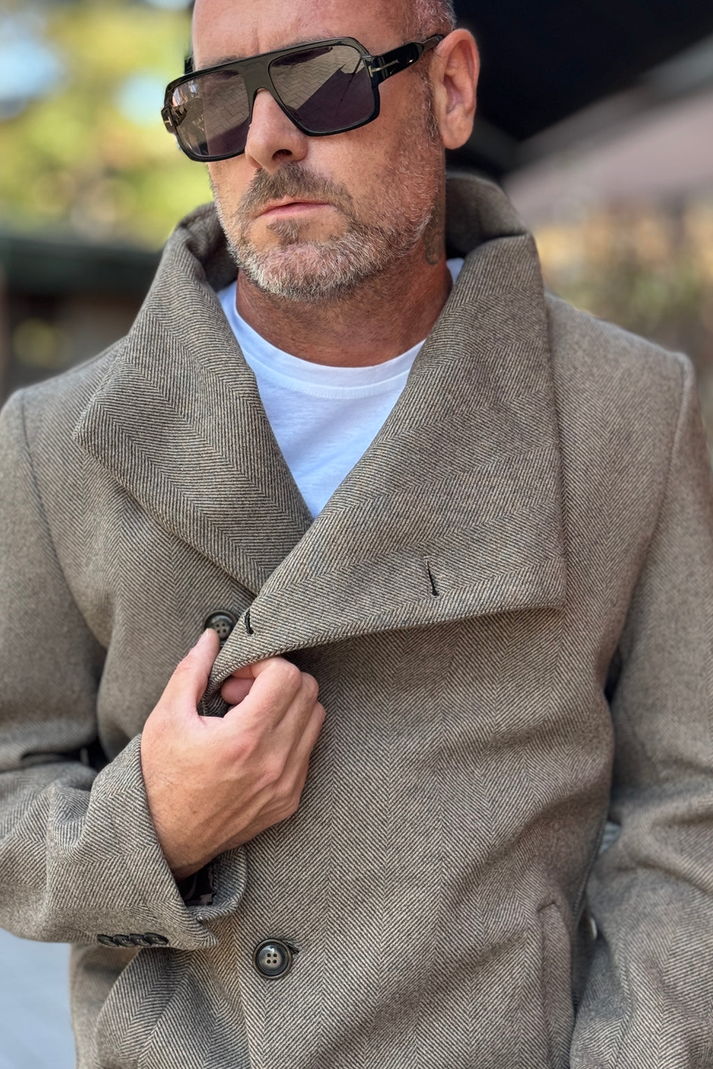 EN AVANCE CAPPOTTO TAGLIO ASSIMETRICO - SPIGATO BEIGE