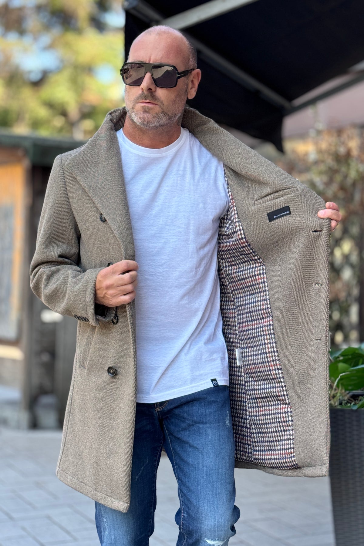 EN AVANCE CAPPOTTO TAGLIO ASSIMETRICO - SPIGATO BEIGE