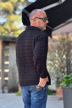 BERNA POLO INTRECCIATA - NERO