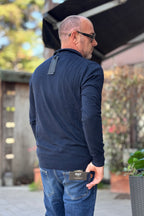 TELAMIRA MAGLIA MEZZA ZIP - BLU