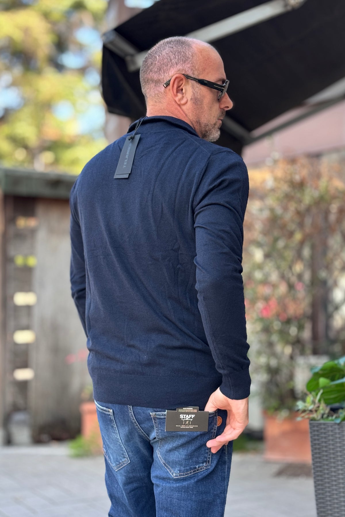 TELAMIRA MAGLIA MEZZA ZIP - BLU