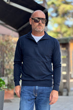 TELAMIRA MAGLIA MEZZA ZIP - BLU