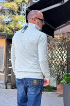 TELAMIRA MAGLIA MEZZA ZIP - GRIGIO