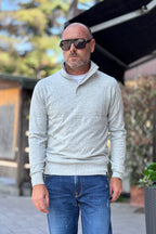 TELAMIRA MAGLIA MEZZA ZIP - GRIGIO