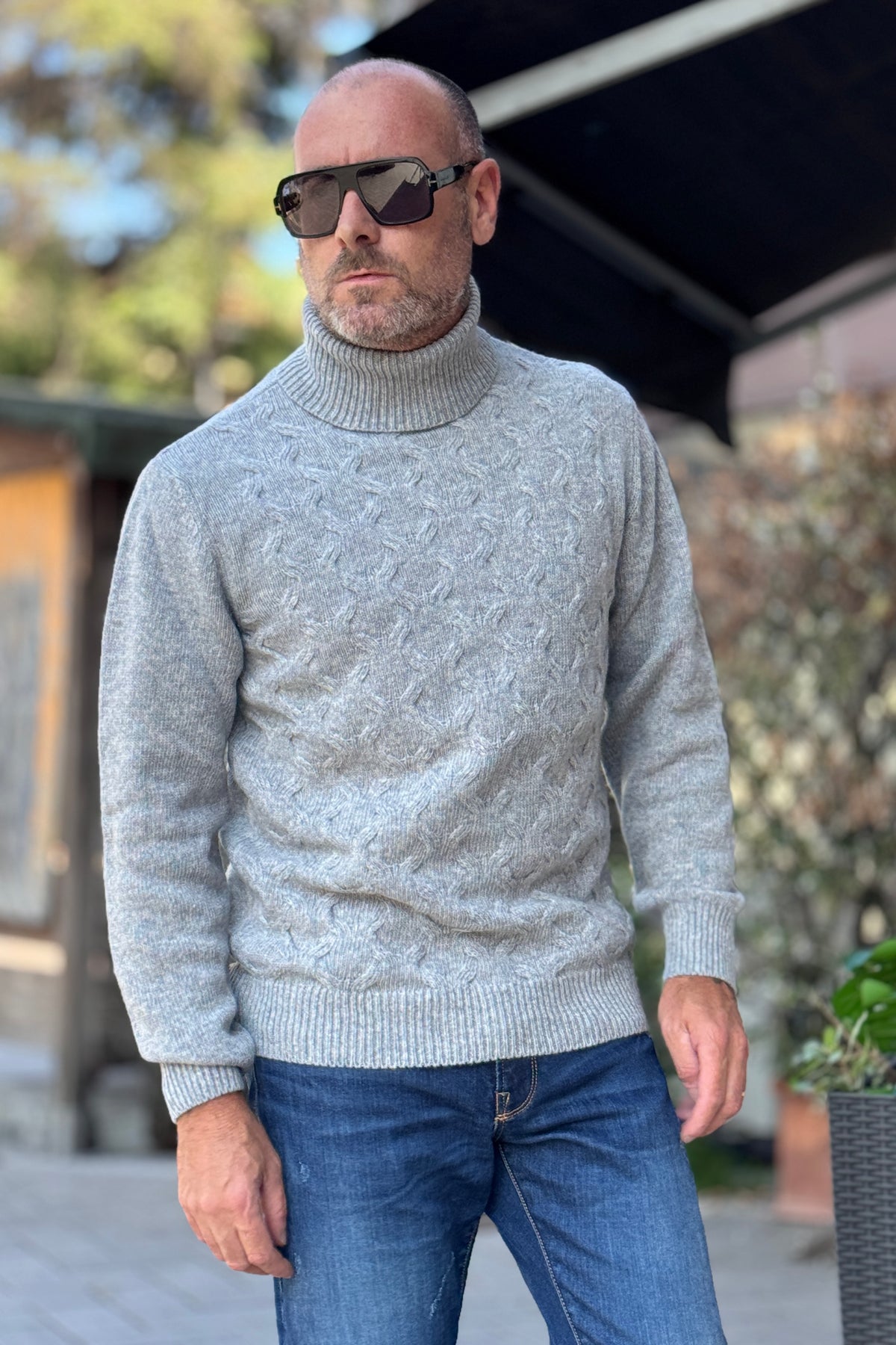 TELAMIRA MAGLIA COLLO ALTO - GRIGIO