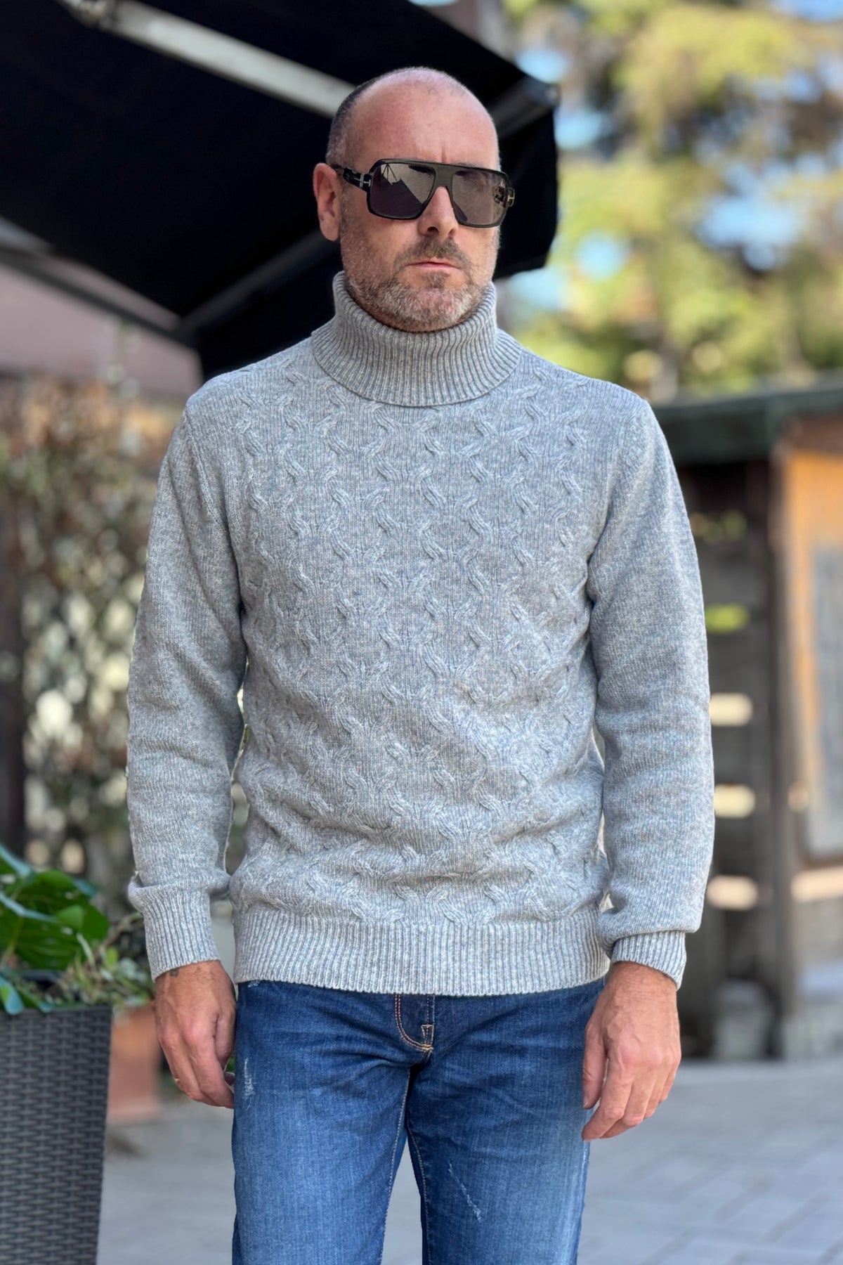 TELAMIRA MAGLIA COLLO ALTO - GRIGIO