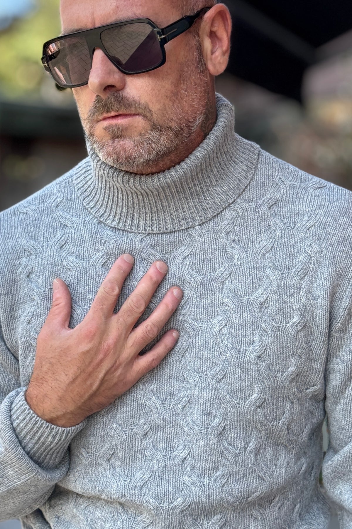 TELAMIRA MAGLIA COLLO ALTO - GRIGIO