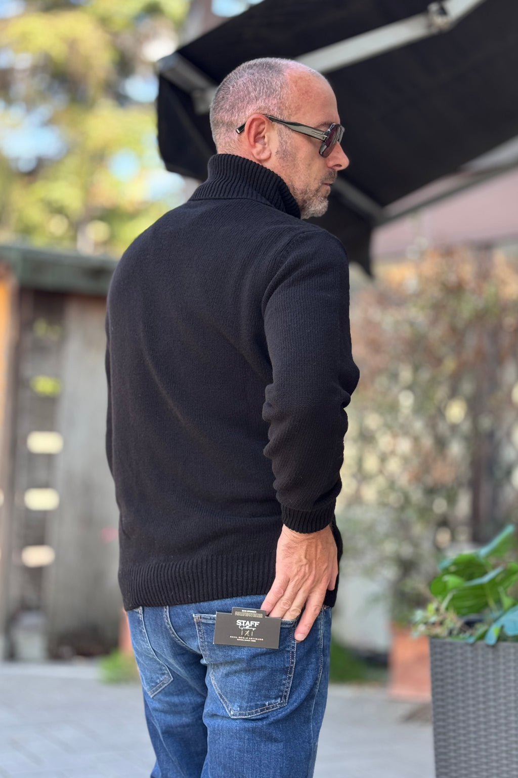 TELAMIRA MAGLIA COLLO ALTO - NERO