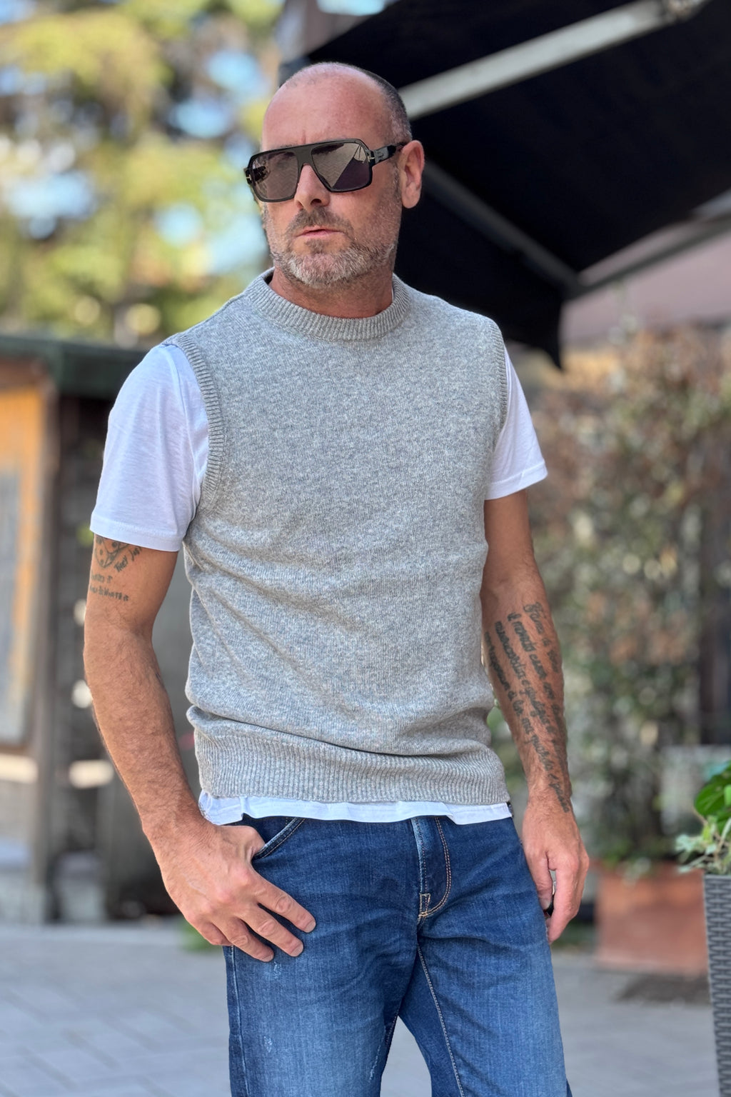 TELAMIRA GILET - GRIGIO