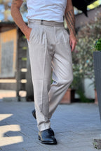 TELAMIRA PANTALONE VITA ALTA - MASTICE