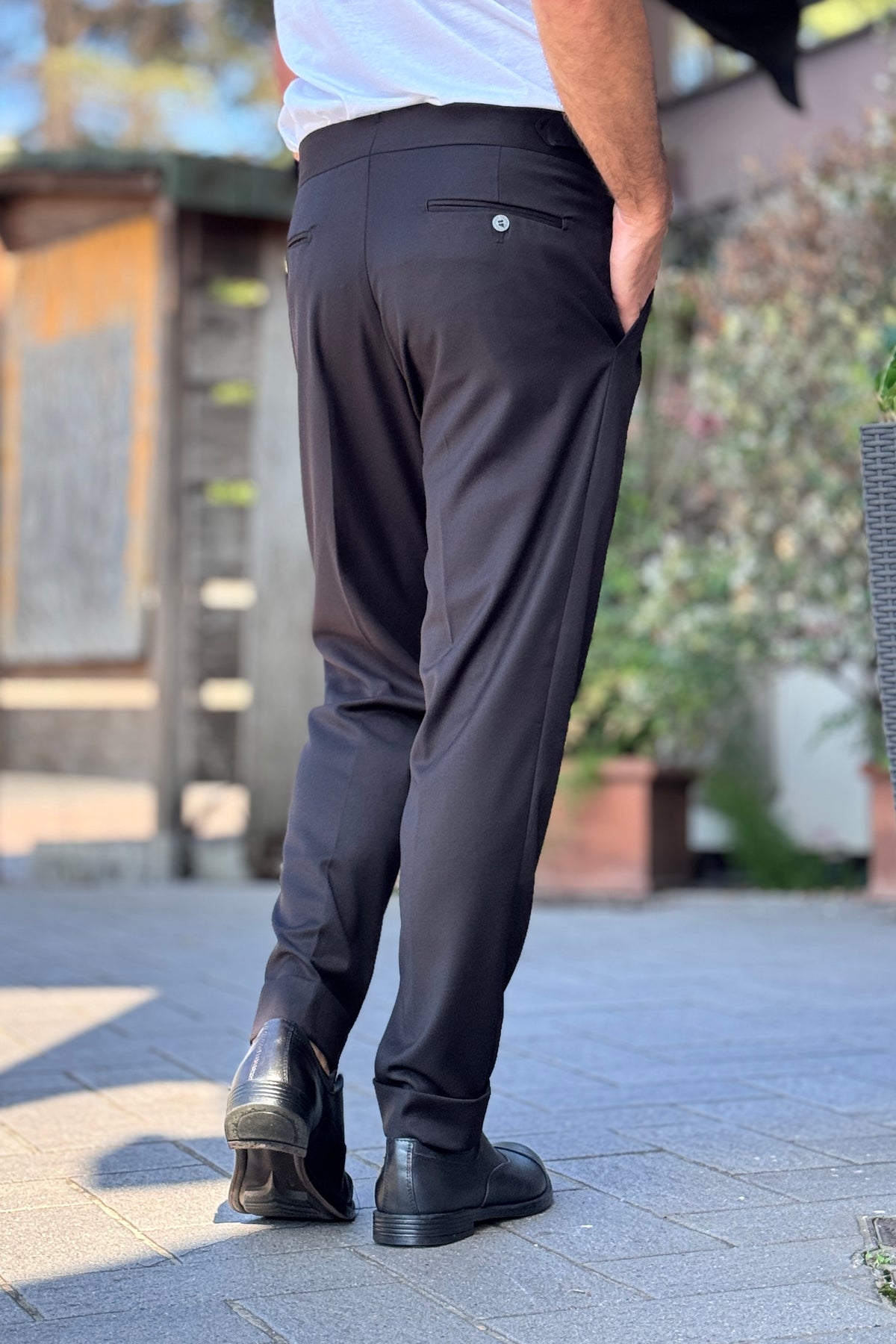 TELAMIRA PANTALONE VITA ALTA - NERO