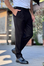TELAMIRA PANTALONE VITA ALTA - NERO