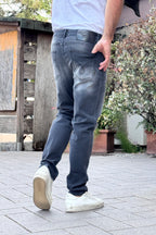 DANIELE ALESSANDRINI DENIM GRIGIO CON SFUMATURE